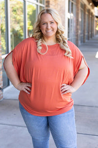 Darcy Dolman Short Sleeve Top - Pumpkin