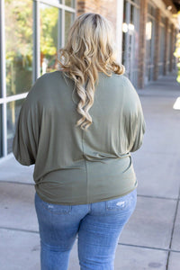 Darcy Dolman Short Sleeve Top - Olive