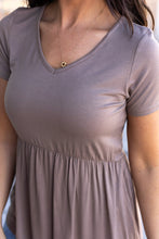 Load image into Gallery viewer, Sarah Ruffle Short Sleeve Top - Mocha
