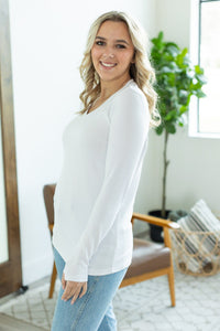 Leah Long Sleeve Top - White