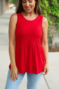 Renee Ruffle Tank Top - Red