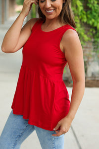 Renee Ruffle Tank Top - Red