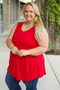 Renee Ruffle Tank Top - Red