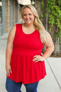 Renee Ruffle Tank Top - Red