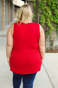 Renee Ruffle Tank Top - Red