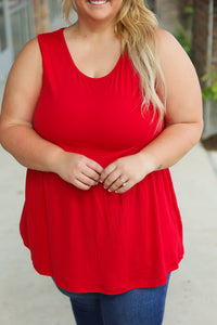 Renee Ruffle Tank Top - Red