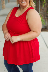 Renee Ruffle Tank Top - Red