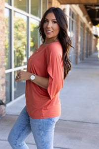 Darcy Dolman Short Sleeve Top - Pumpkin