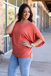 Darcy Dolman Short Sleeve Top - Pumpkin