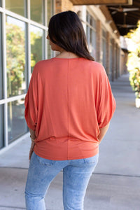 Darcy Dolman Short Sleeve Top - Pumpkin