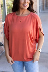 Darcy Dolman Short Sleeve Top - Pumpkin