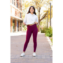 Load image into Gallery viewer, The Molly - MAROON Crossover Full Length Leggings with Pockets  - Luxe by Julia Rose®
