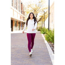 Load image into Gallery viewer, The Molly - MAROON Crossover Full Length Leggings with Pockets  - Luxe by Julia Rose®
