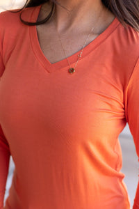 Larissa Long Sleeve Top - Pumpkin