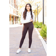 Load image into Gallery viewer, The Becca - BROWN Crossover Full Length Leggings with Pockets - Luxe by Julia Rose®
