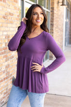 Load image into Gallery viewer, Sarah Long Sleeve Ruffle Top - Purple
