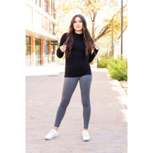 Load image into Gallery viewer, The Caitlin - CHARCOAL Crossover Full Length Leggings with Pockets  - Luxe by Julia Rose®
