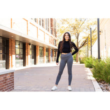 Load image into Gallery viewer, The Caitlin - CHARCOAL Crossover Full Length Leggings with Pockets  - Luxe by Julia Rose®
