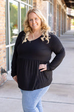 Load image into Gallery viewer, Long Sleeve Sarah Ruffle - Black
