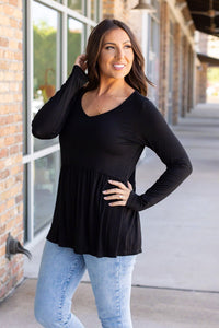 Long Sleeve Sarah Ruffle - Black