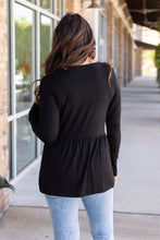 Load image into Gallery viewer, Long Sleeve Sarah Ruffle - Black
