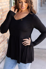 Load image into Gallery viewer, Long Sleeve Sarah Ruffle - Black
