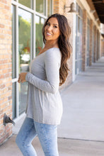 Load image into Gallery viewer, Sarah Long Sleeve Ruffle Top - Light Grey
