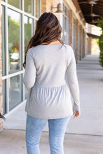 Load image into Gallery viewer, Sarah Long Sleeve Ruffle Top - Light Grey
