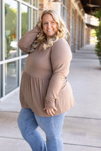 Load image into Gallery viewer, Sarah Long Sleeve Ruffle Top - Mocha
