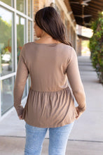 Load image into Gallery viewer, Sarah Long Sleeve Ruffle Top - Mocha
