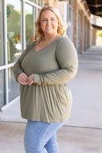 Load image into Gallery viewer, Sarah Long Sleeve Ruffle Top - Olive
