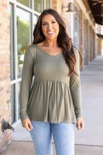 Load image into Gallery viewer, Sarah Long Sleeve Ruffle Top - Olive
