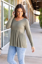 Load image into Gallery viewer, Sarah Long Sleeve Ruffle Top - Olive
