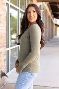 Larissa Long Sleeve Top - Olive