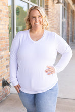 Load image into Gallery viewer,  Larissa Long Sleeve - White | Women&#39;s V-Neck Top
