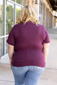 Sophie Pocket Short Sleeve Tee - Burgundy