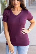 Load image into Gallery viewer, sophie pocket tee burgundy womens short sleeve
