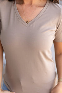 Olivia Short Sleeve Tee - Mocha