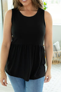 Renee Ruffle Tank Top - Black