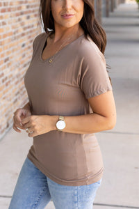 Chloe Cozy Short Sleeve Tee - Mocha