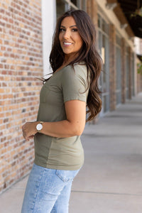 Sophie Pocket Short Sleeve Tee - Olive