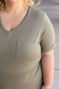 Sophie Pocket Short Sleeve Tee - Olive