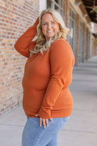 Harper Long Sleeve Henley Top - Pumpkin