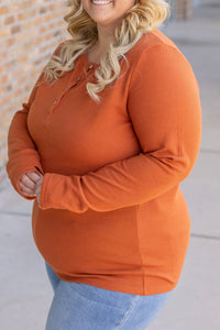 Harper Long Sleeve Henley Top - Pumpkin