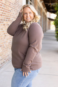 Harper Long Sleeve Henley Top - Mocha