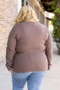 Harper Long Sleeve Henley Top - Mocha