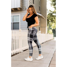 Load image into Gallery viewer, Black &amp; White Plaid Leggings  - Luxe Leggings by Julia Rose®
