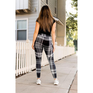 Black & White Plaid Leggings  - Luxe Leggings by Julia Rose®