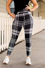 Load image into Gallery viewer, Black &amp; White Plaid Leggings  - Luxe Leggings by Julia Rose®
