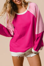 Load image into Gallery viewer, Striped Round Neck Long Sleeve Sweatshirt
